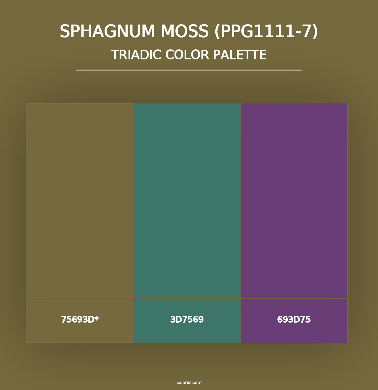 Sphagnum Moss (PPG1111-7) - Triadic Color Palette