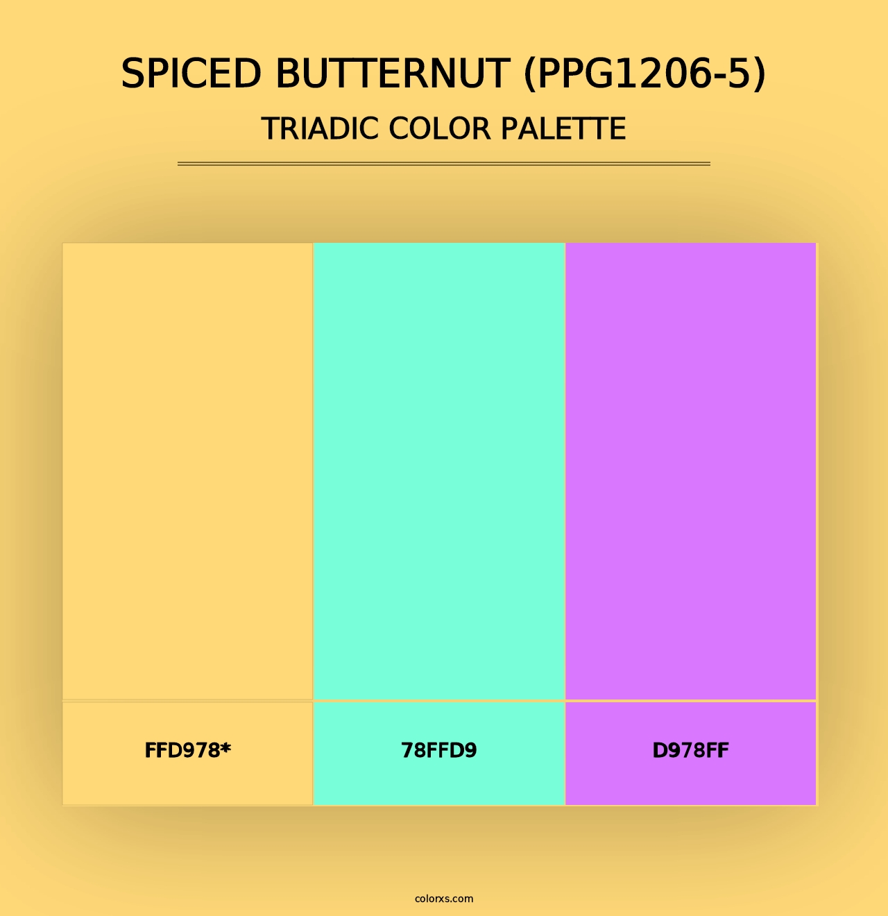 Spiced Butternut (PPG1206-5) - Triadic Color Palette