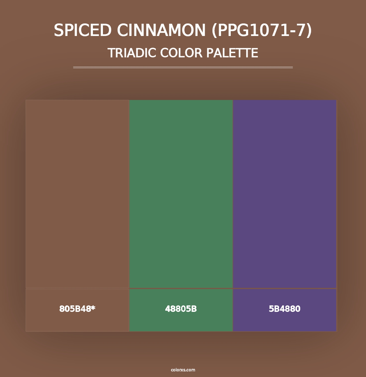 Spiced Cinnamon (PPG1071-7) - Triadic Color Palette