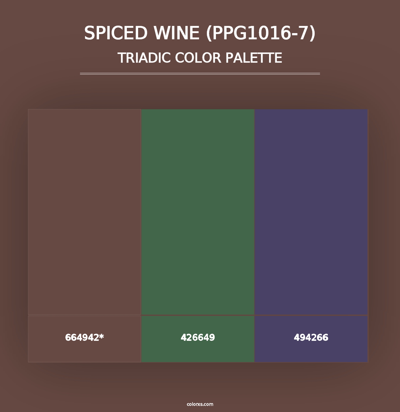 Spiced Wine (PPG1016-7) - Triadic Color Palette