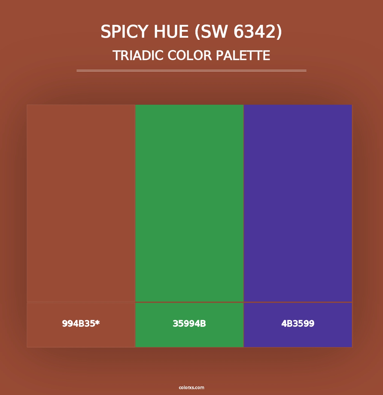 Spicy Hue (SW 6342) - Triadic Color Palette