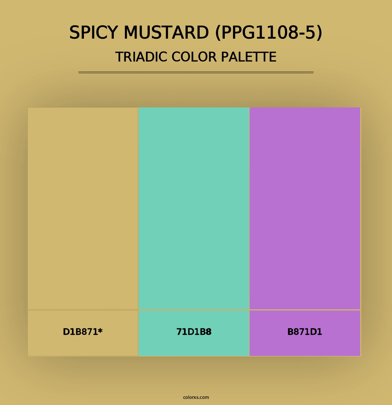 Spicy Mustard (PPG1108-5) - Triadic Color Palette