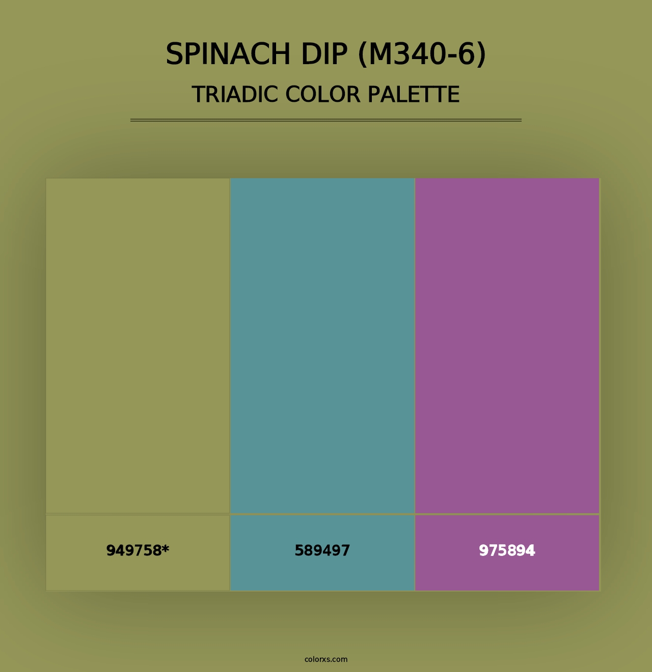 Spinach Dip (M340-6) - Triadic Color Palette