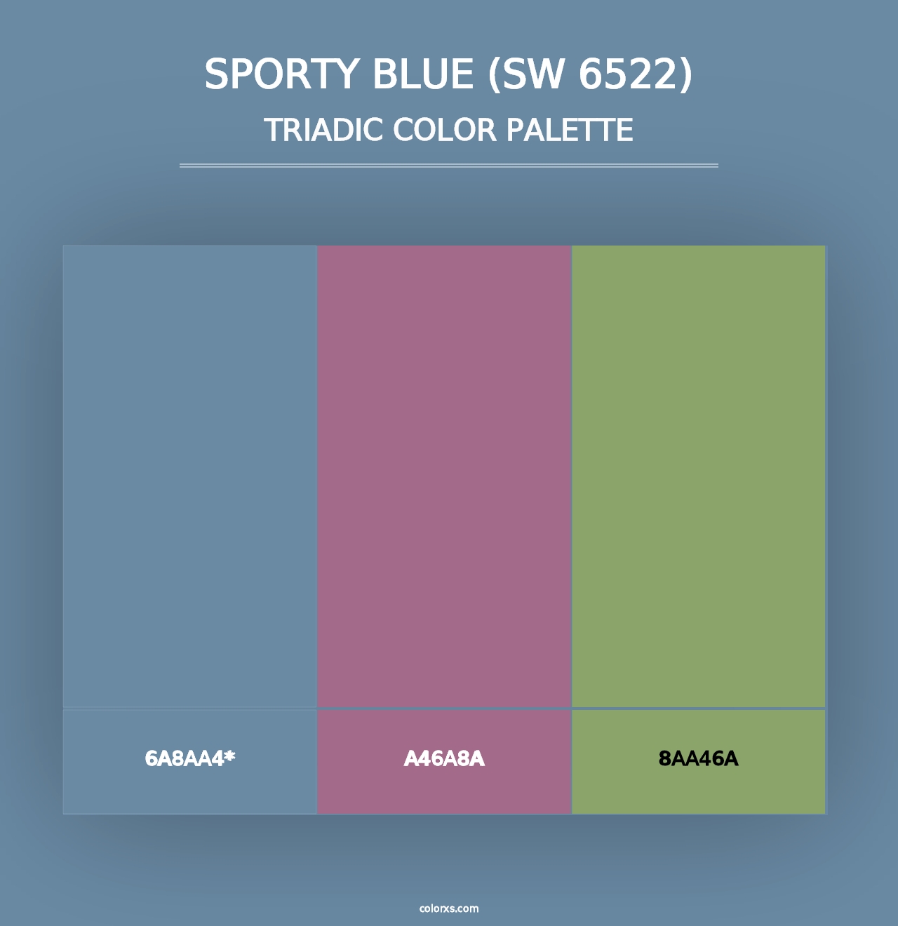 Sporty Blue (SW 6522) - Triadic Color Palette