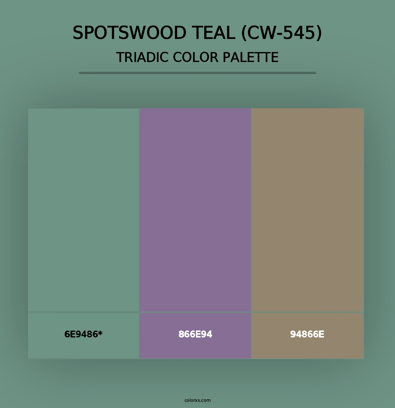 Spotswood Teal (CW-545) - Triadic Color Palette