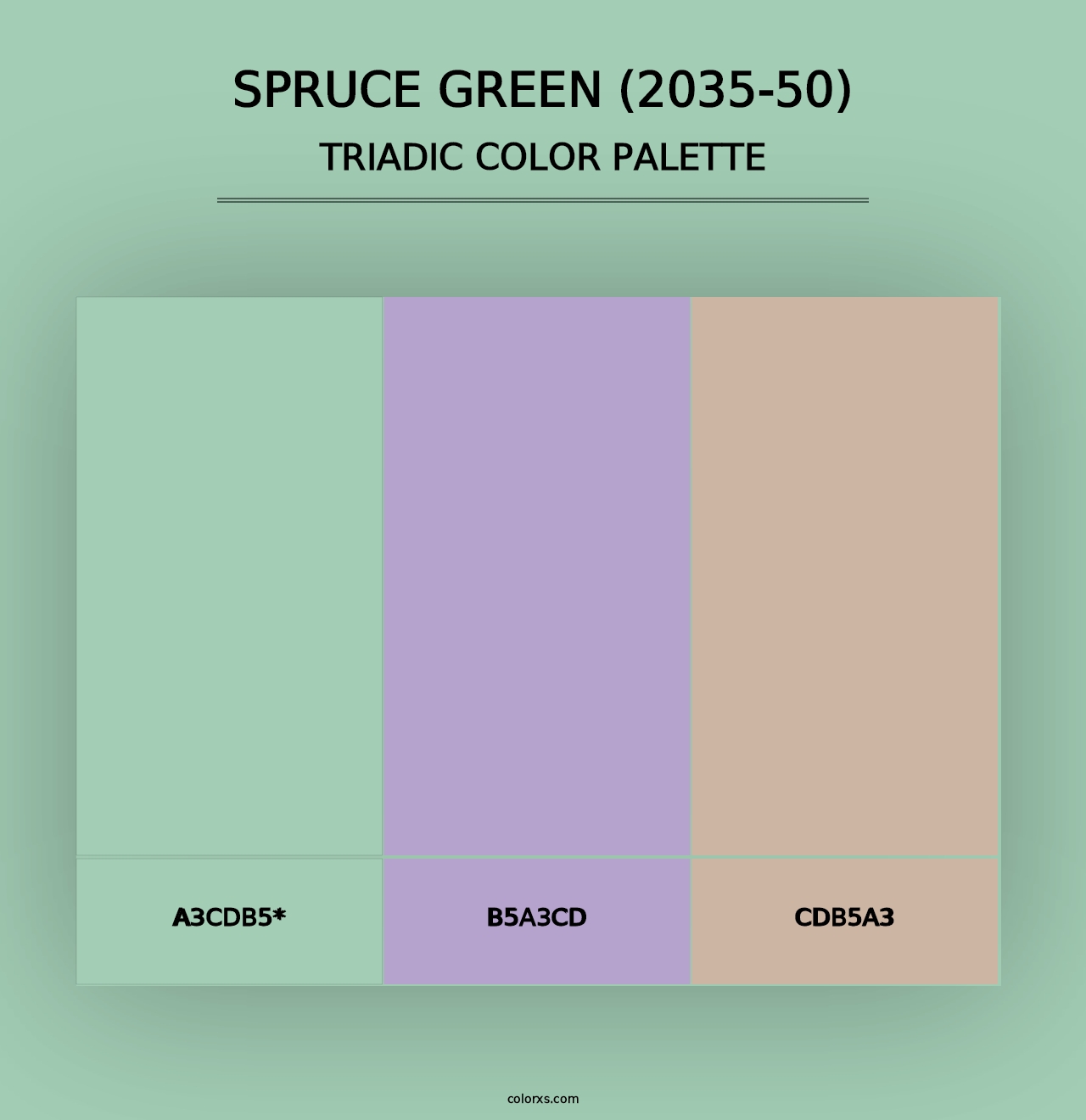 Spruce Green (2035-50) - Triadic Color Palette