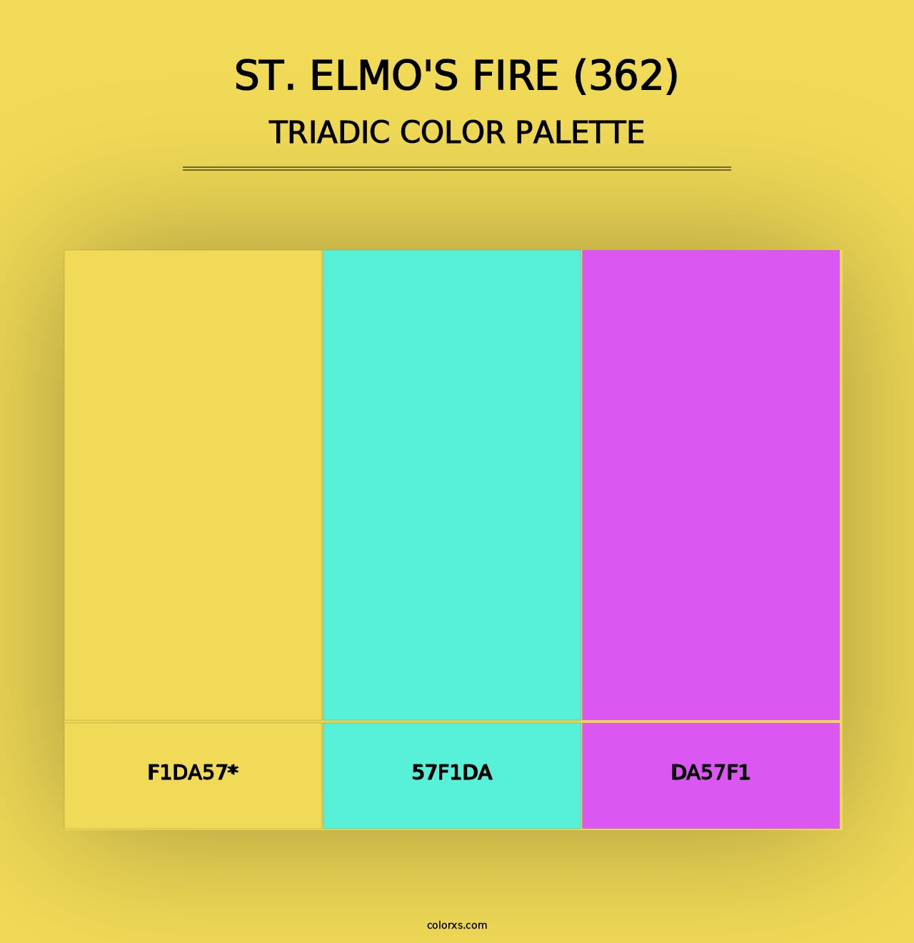 St. Elmo's Fire (362) - Triadic Color Palette