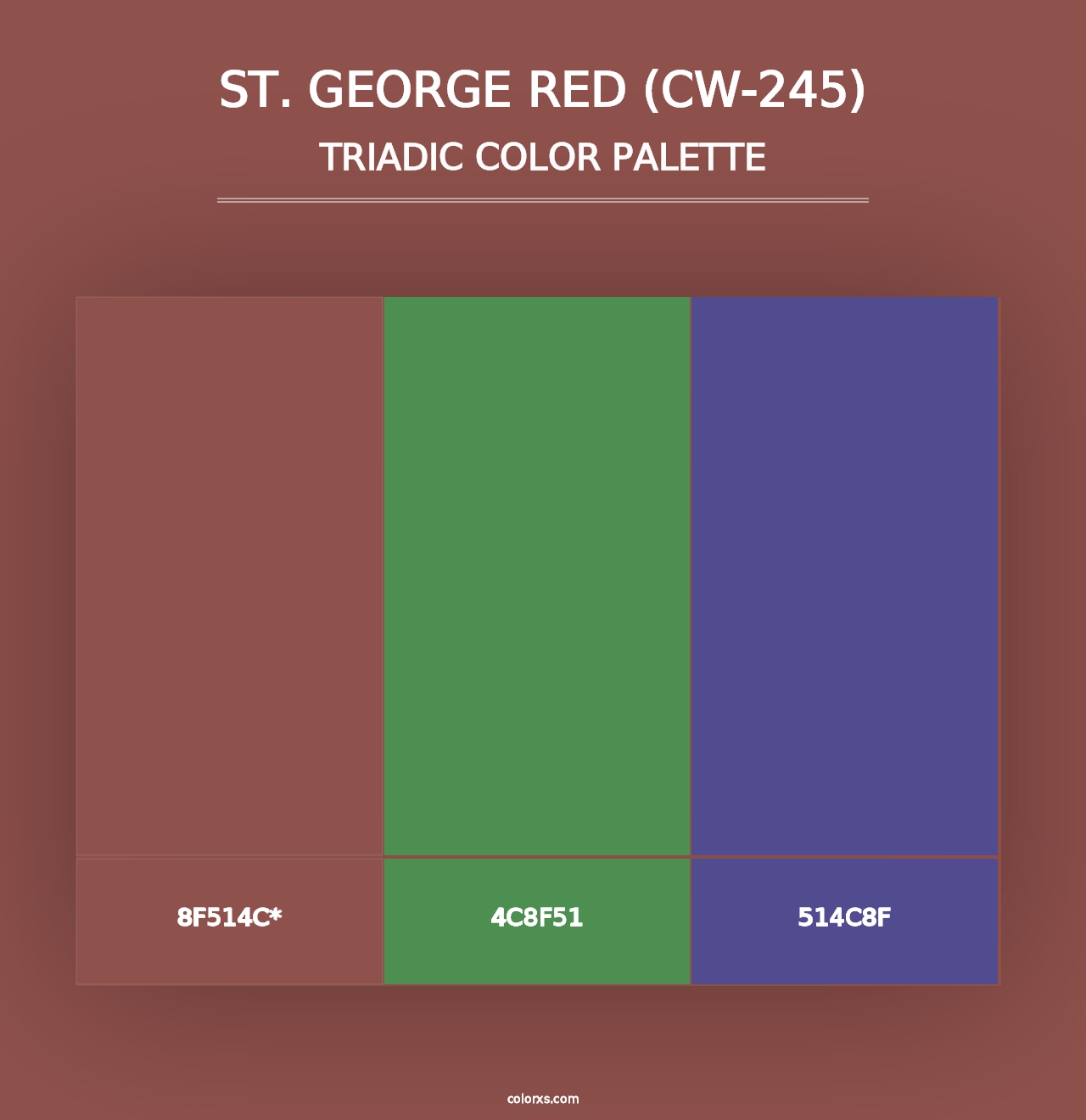 St. George Red (CW-245) - Triadic Color Palette