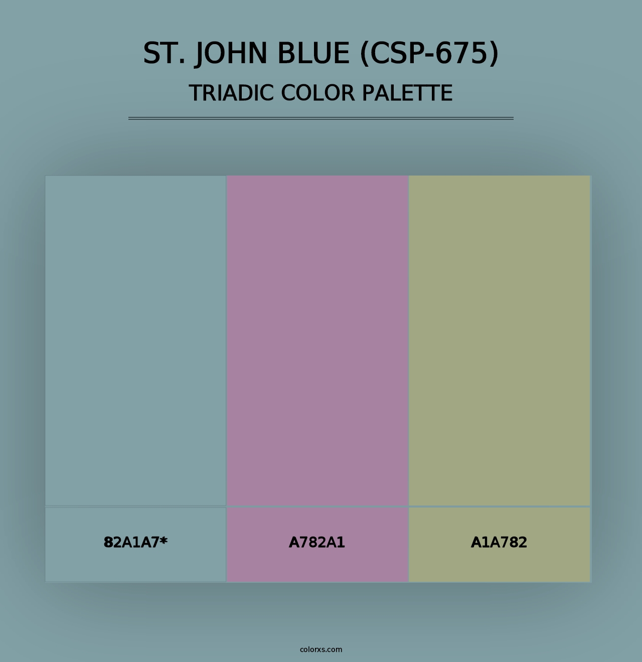 St. John Blue (CSP-675) - Triadic Color Palette