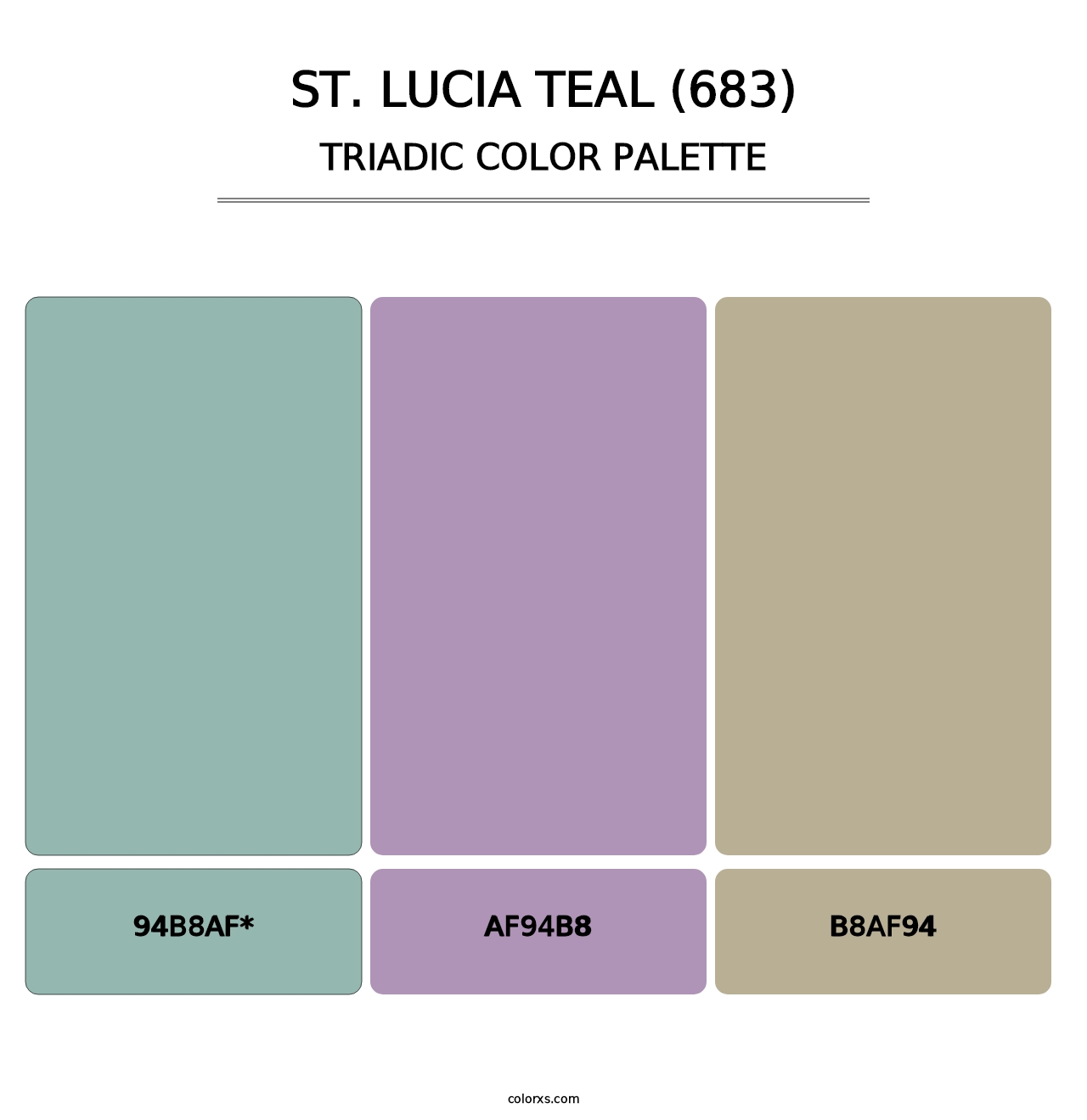 St. Lucia Teal (683) - Triadic Color Palette