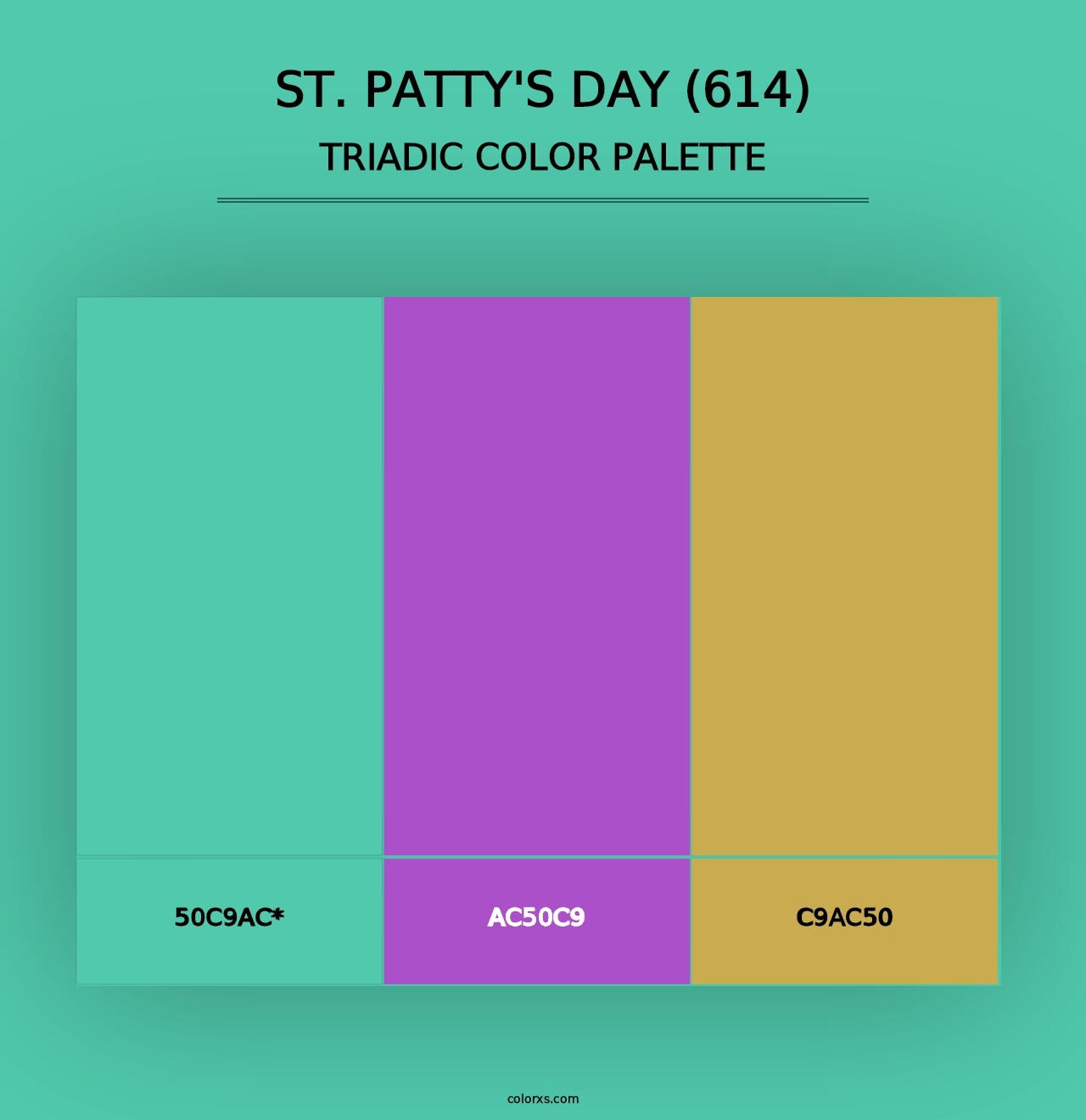 St. Patty's Day (614) - Triadic Color Palette