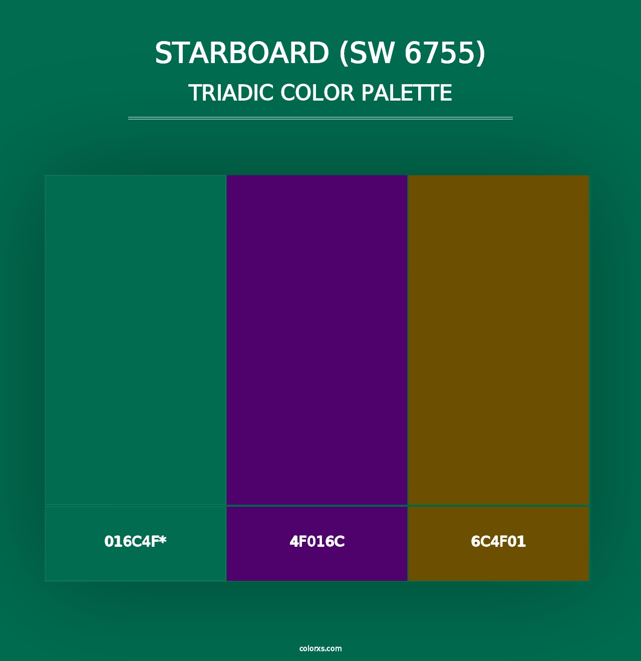 Starboard (SW 6755) - Triadic Color Palette