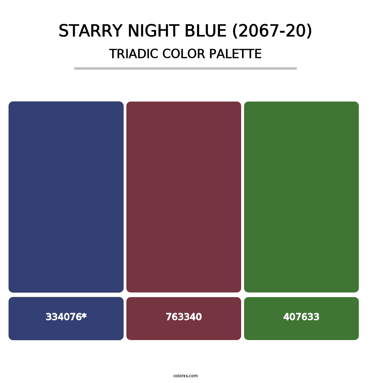 Starry Night Blue (2067-20) - Triadic Color Palette