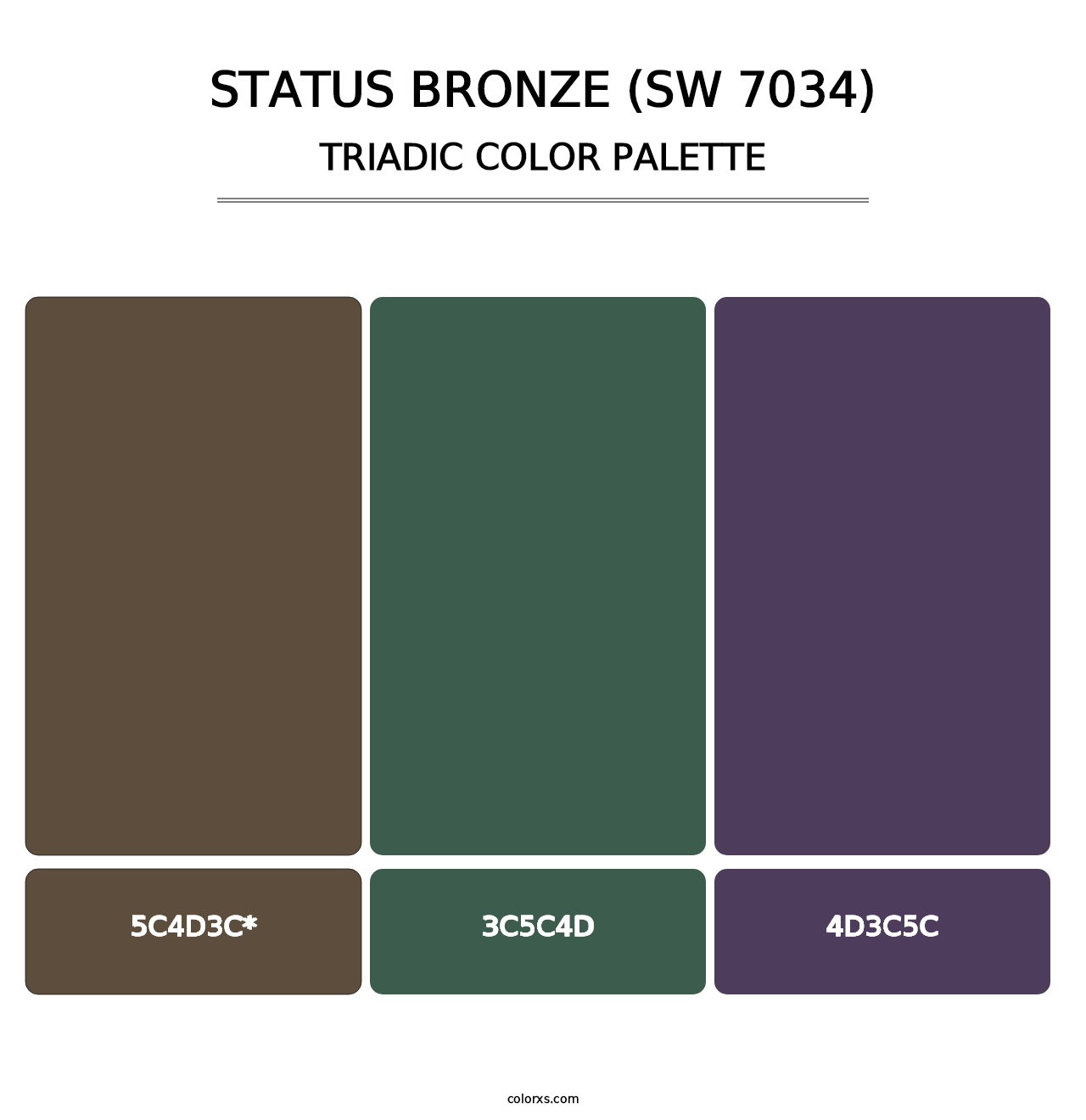 Status Bronze (SW 7034) - Triadic Color Palette