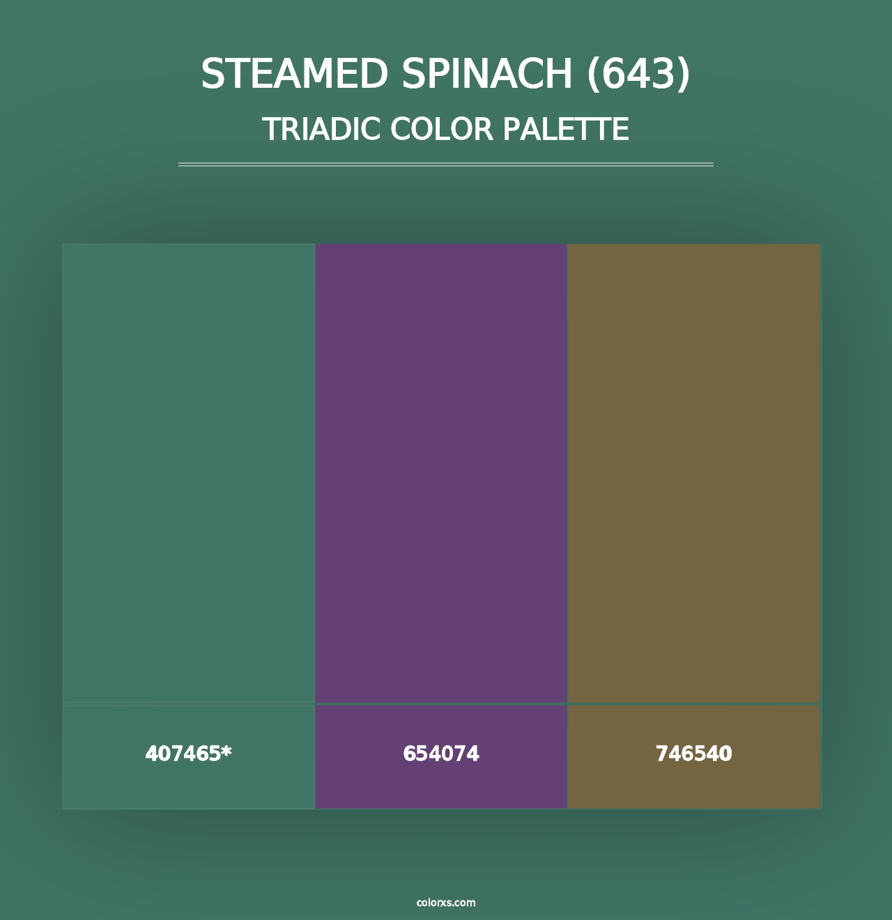 Steamed Spinach (643) - Triadic Color Palette