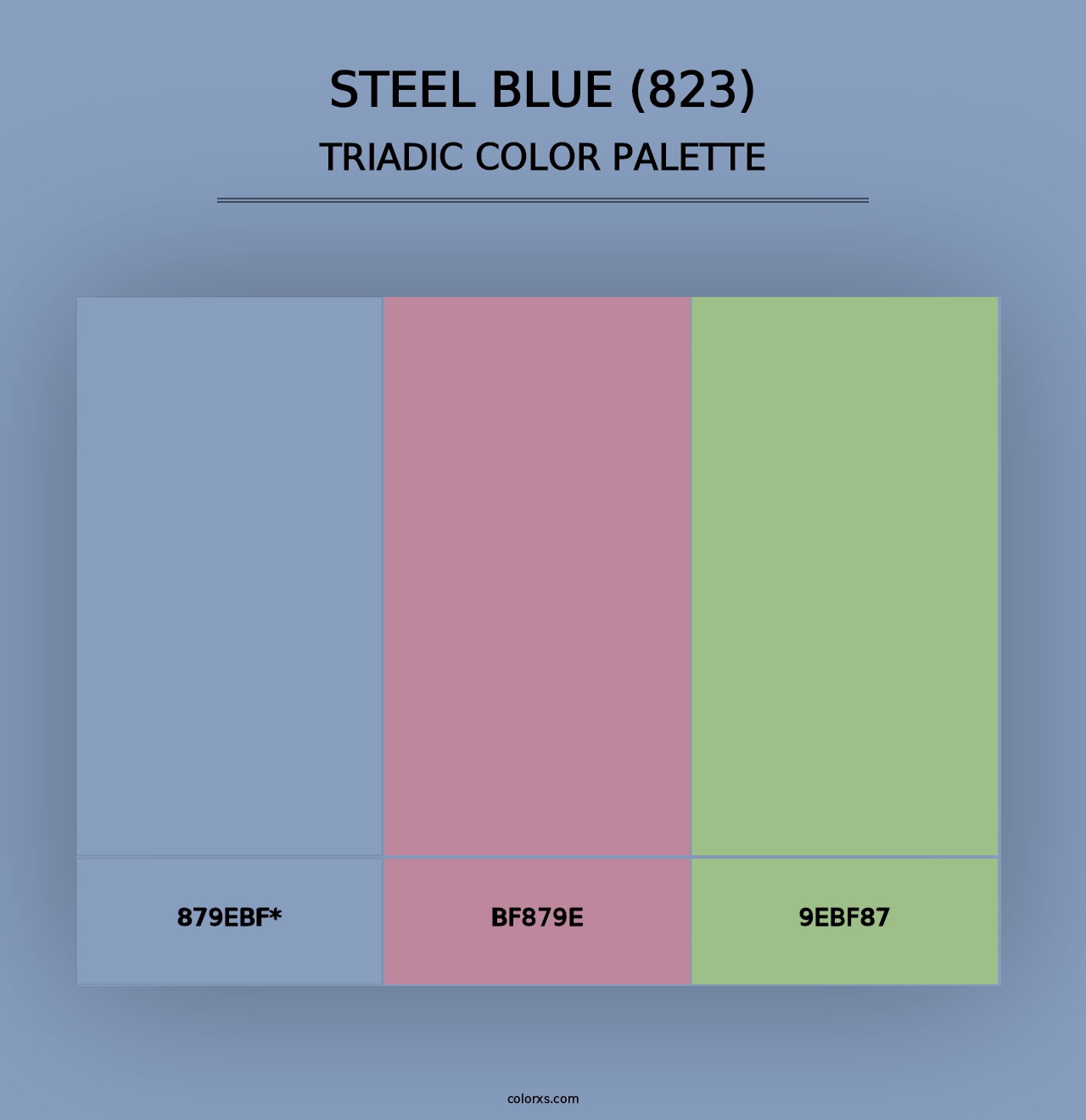 Steel Blue (823) - Triadic Color Palette