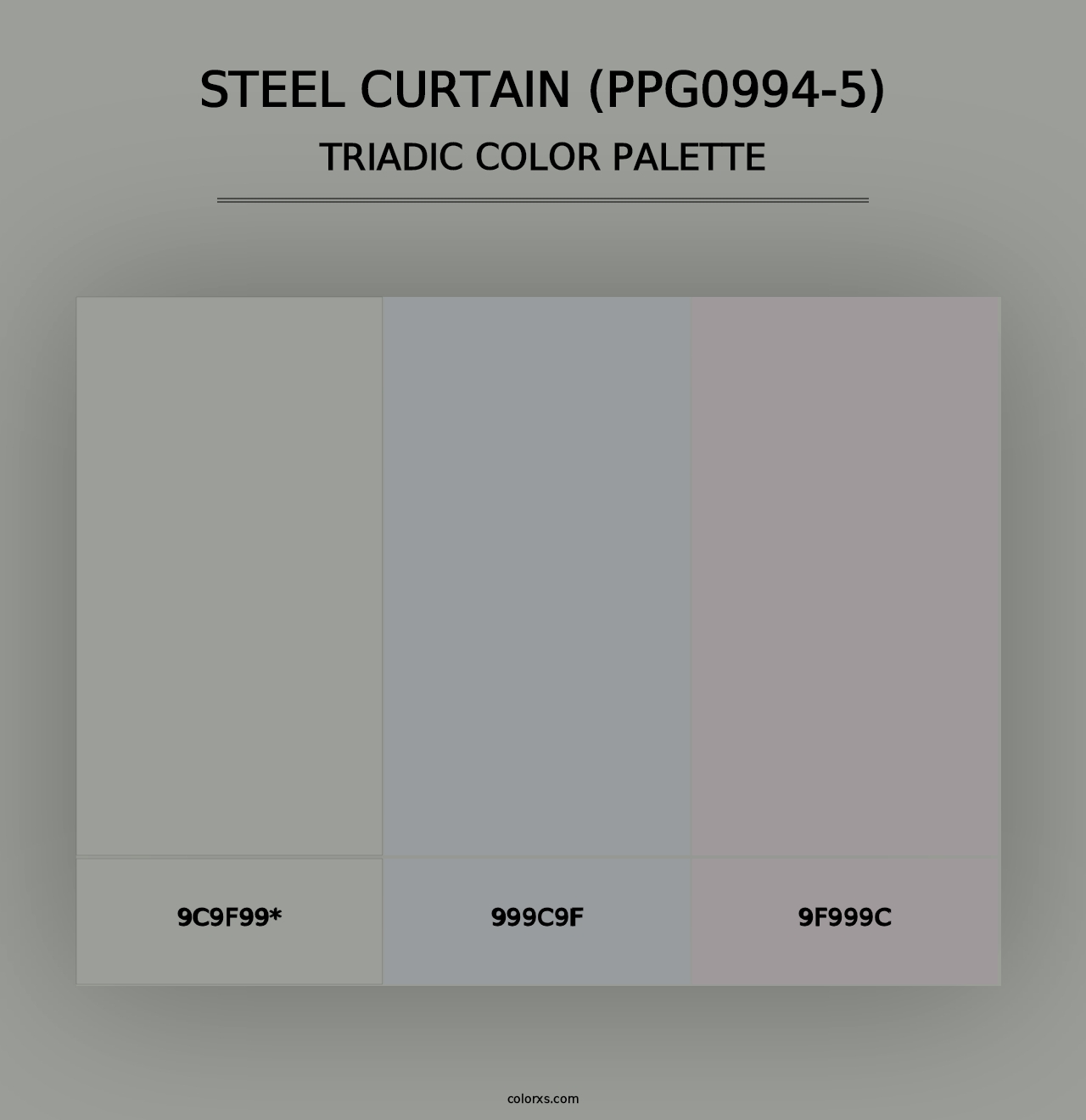 Steel Curtain (PPG0994-5) - Triadic Color Palette