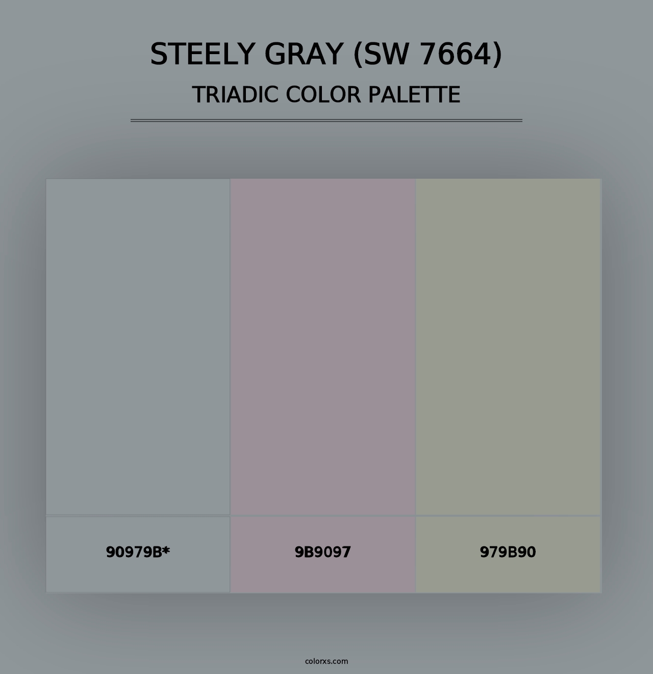 Steely Gray (SW 7664) - Triadic Color Palette