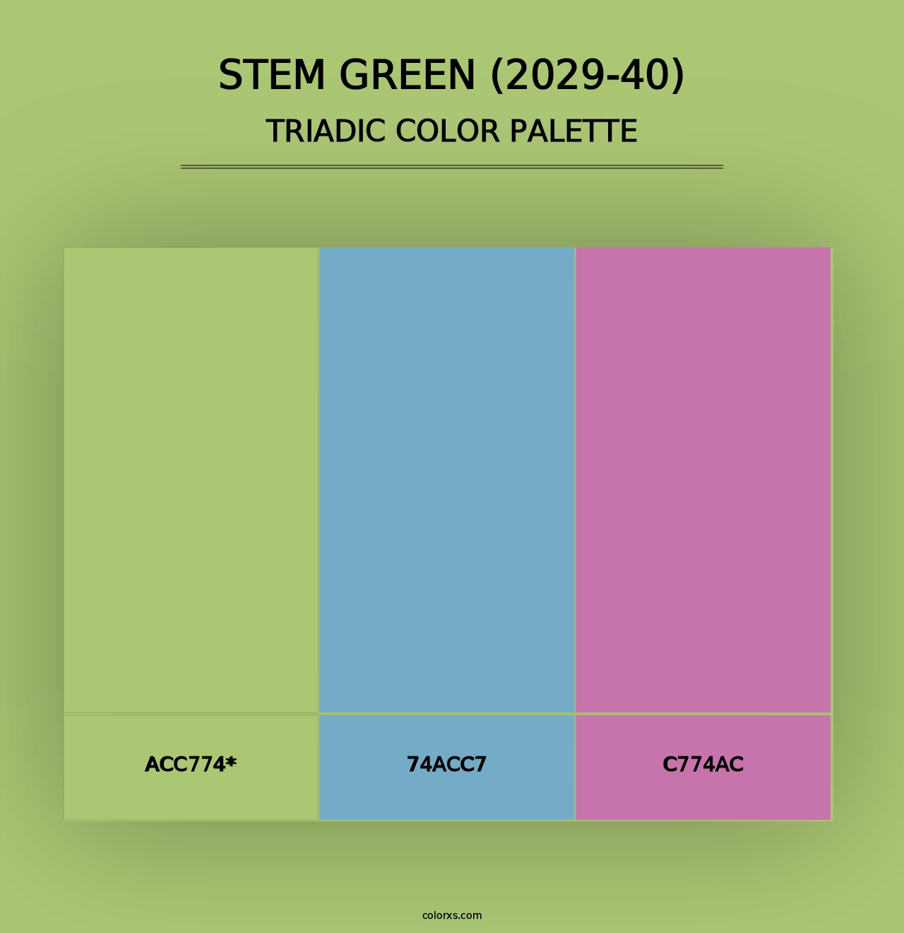 Stem Green (2029-40) - Triadic Color Palette