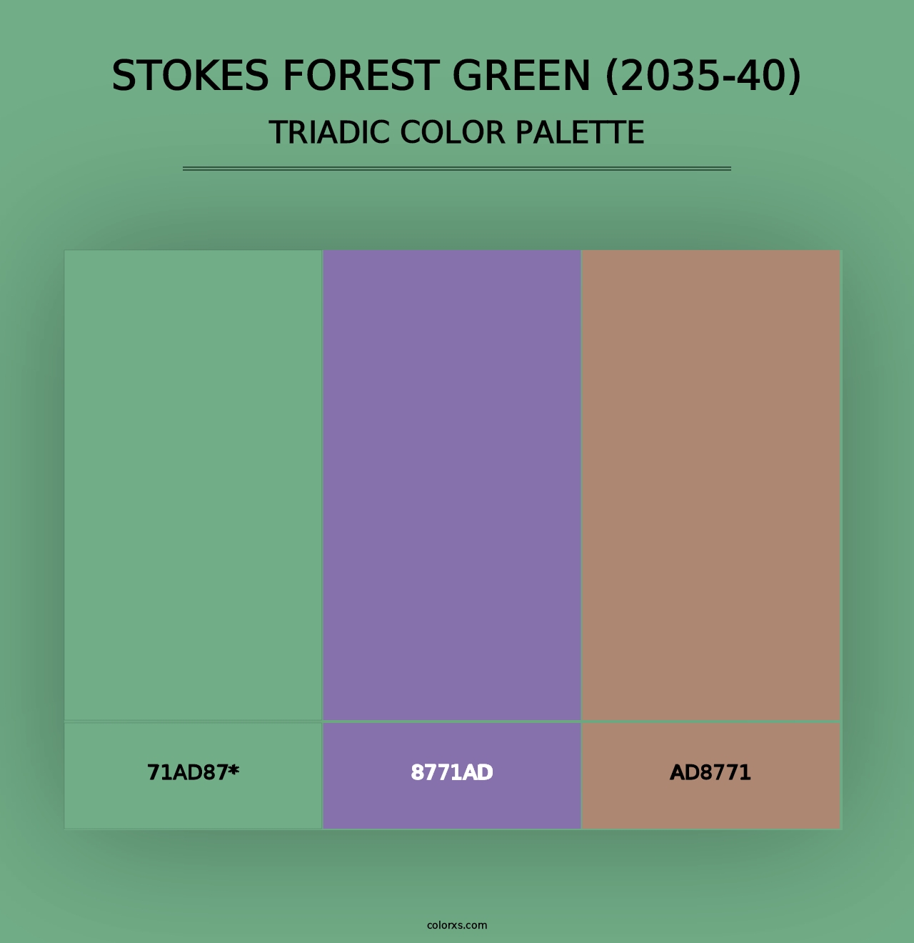 Stokes Forest Green (2035-40) - Triadic Color Palette