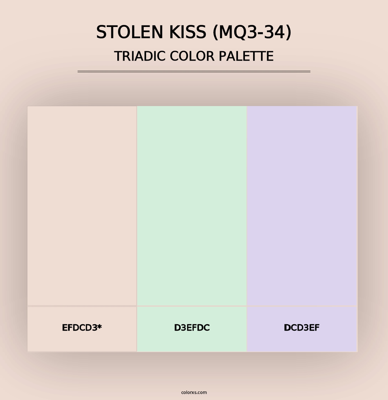 Stolen Kiss (MQ3-34) - Triadic Color Palette