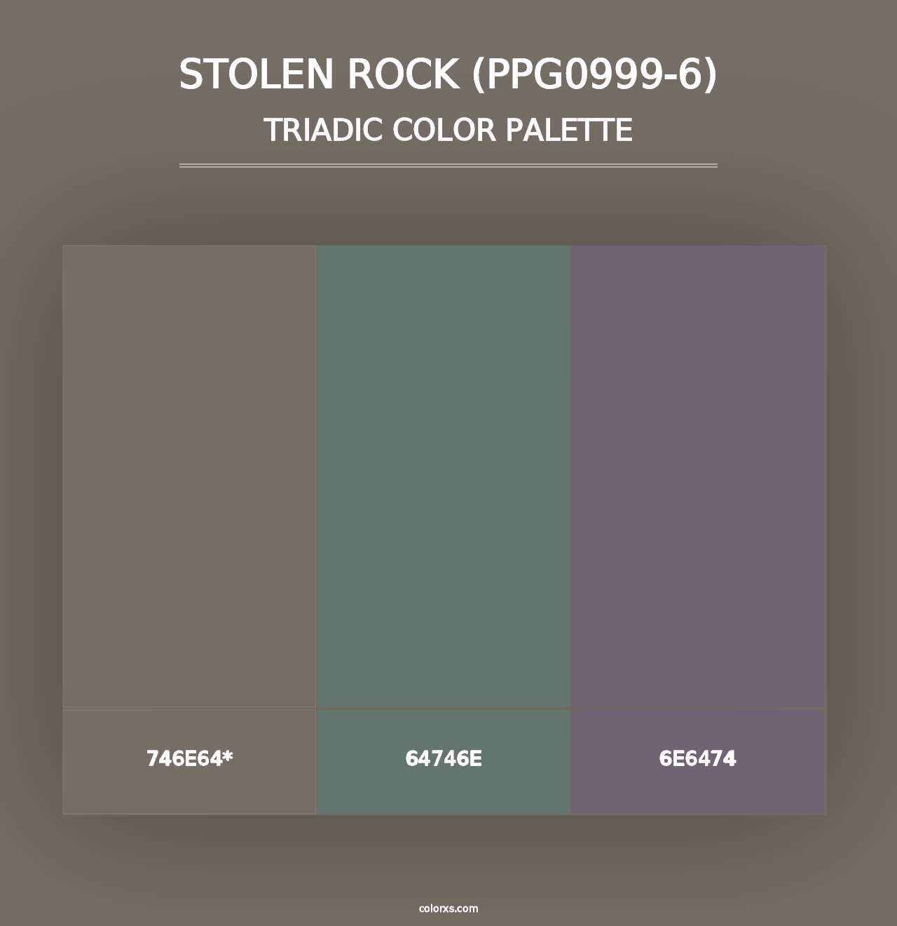 Stolen Rock (PPG0999-6) - Triadic Color Palette