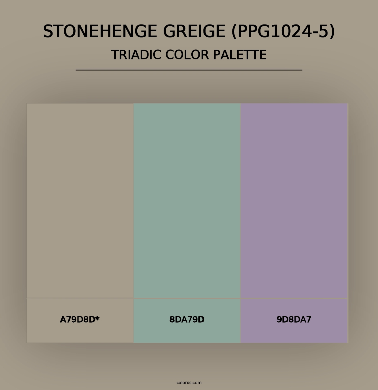 Stonehenge Greige (PPG1024-5) - Triadic Color Palette