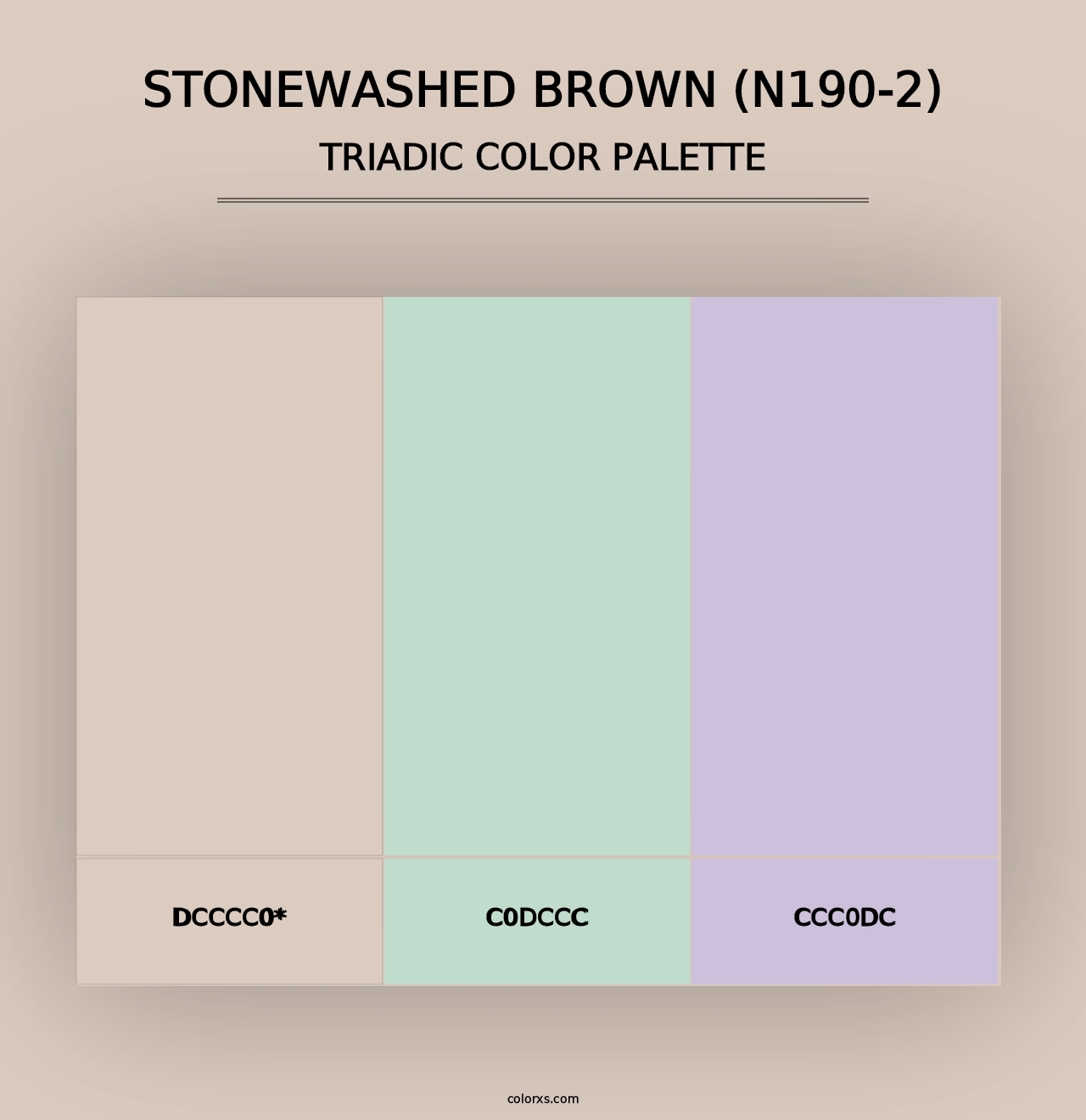 Stonewashed Brown (N190-2) - Triadic Color Palette