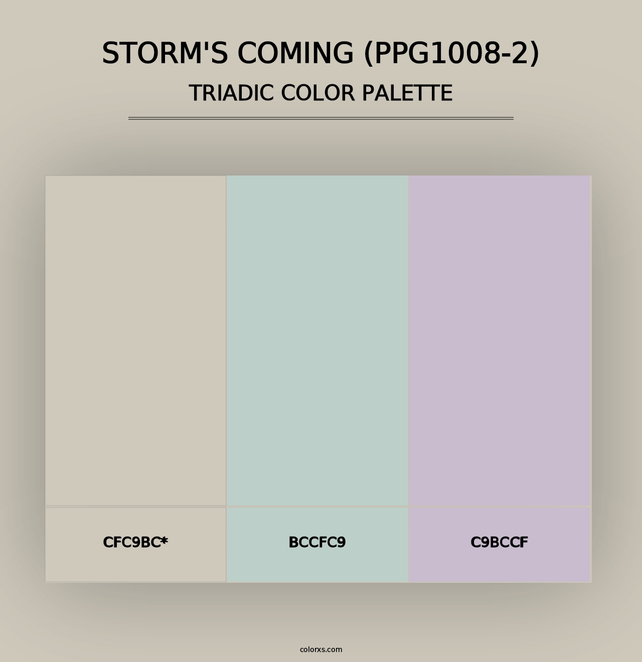 Storm's Coming (PPG1008-2) - Triadic Color Palette