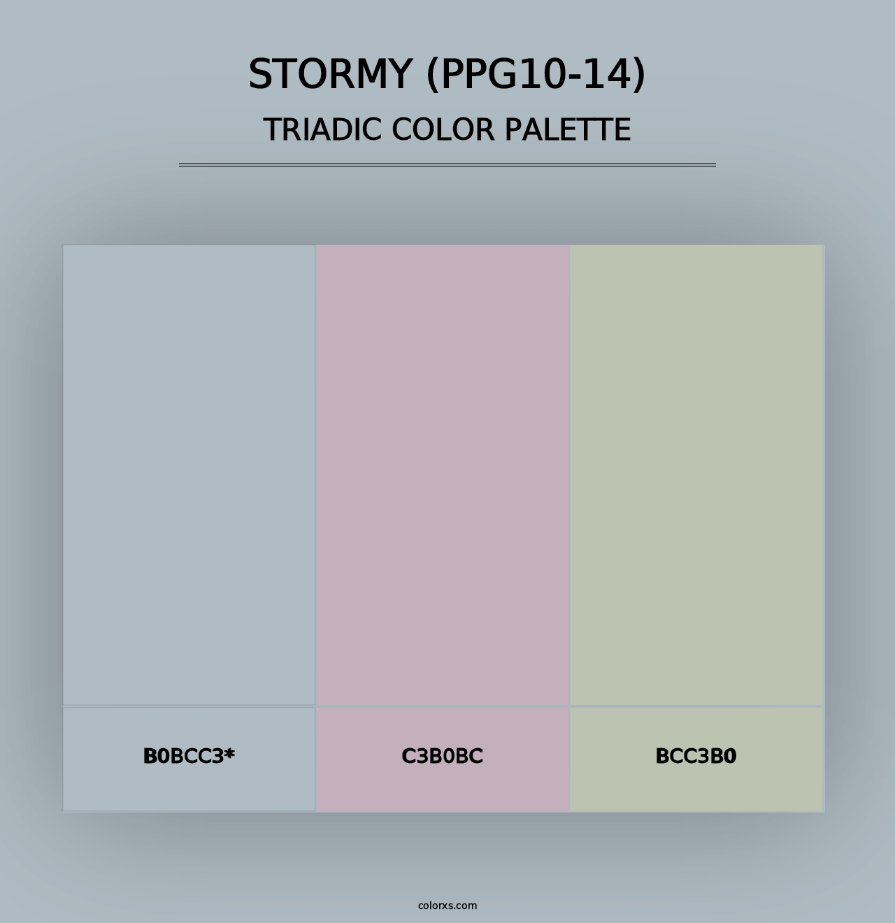 Stormy (PPG10-14) - Triadic Color Palette