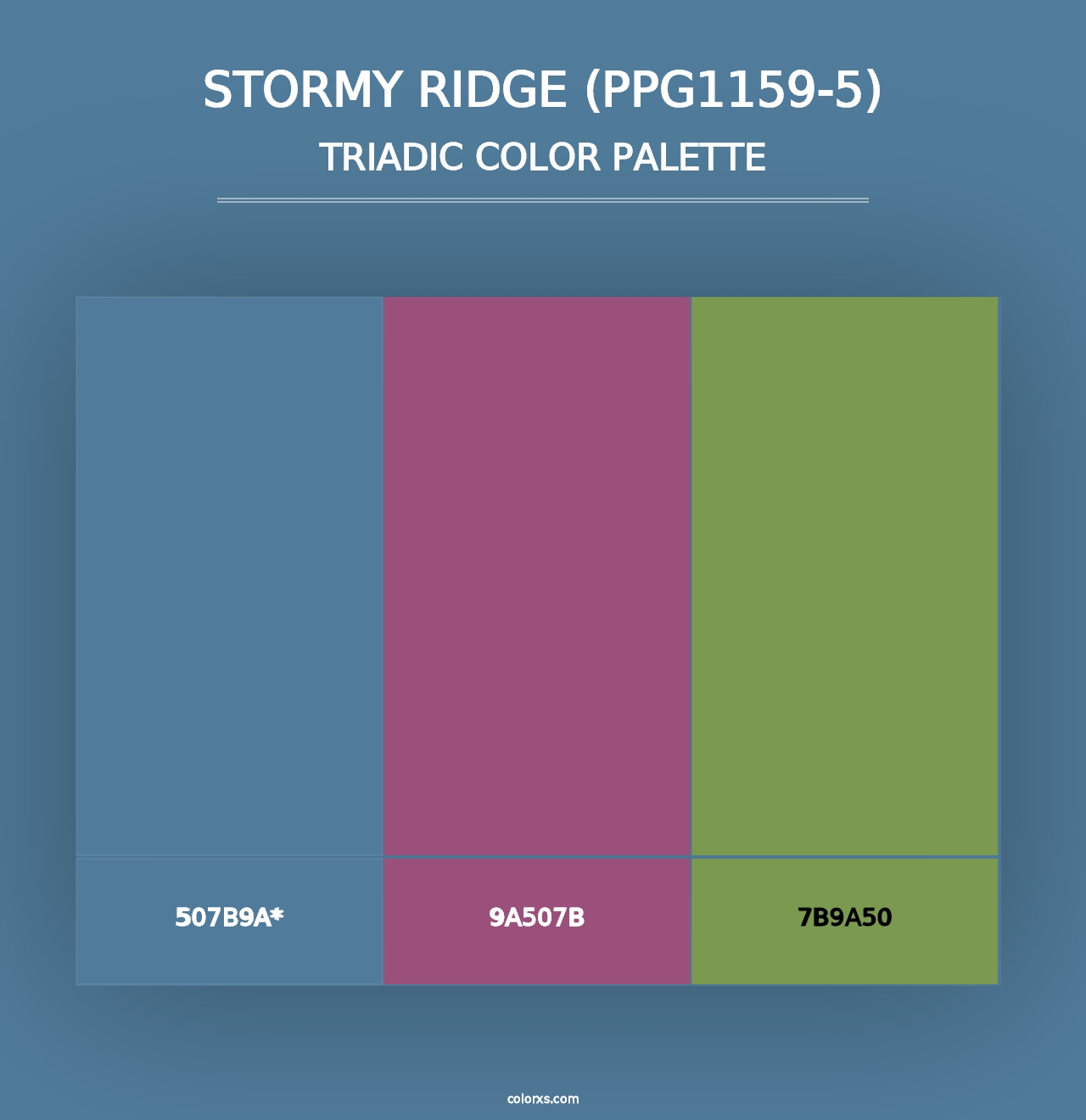 Stormy Ridge (PPG1159-5) - Triadic Color Palette