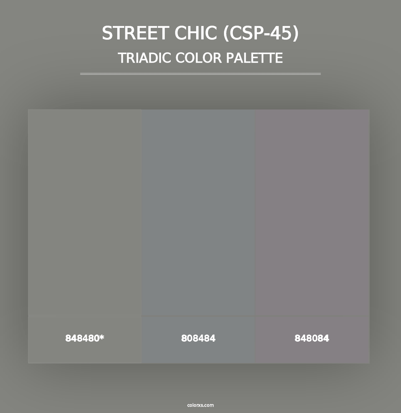 Street Chic (CSP-45) - Triadic Color Palette