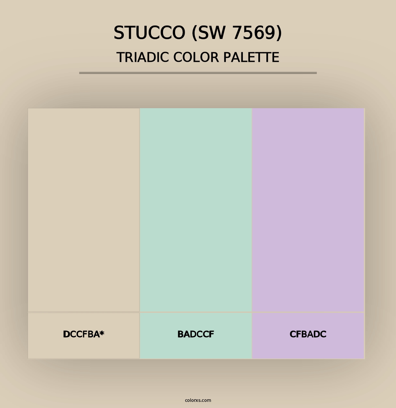 Stucco (SW 7569) - Triadic Color Palette