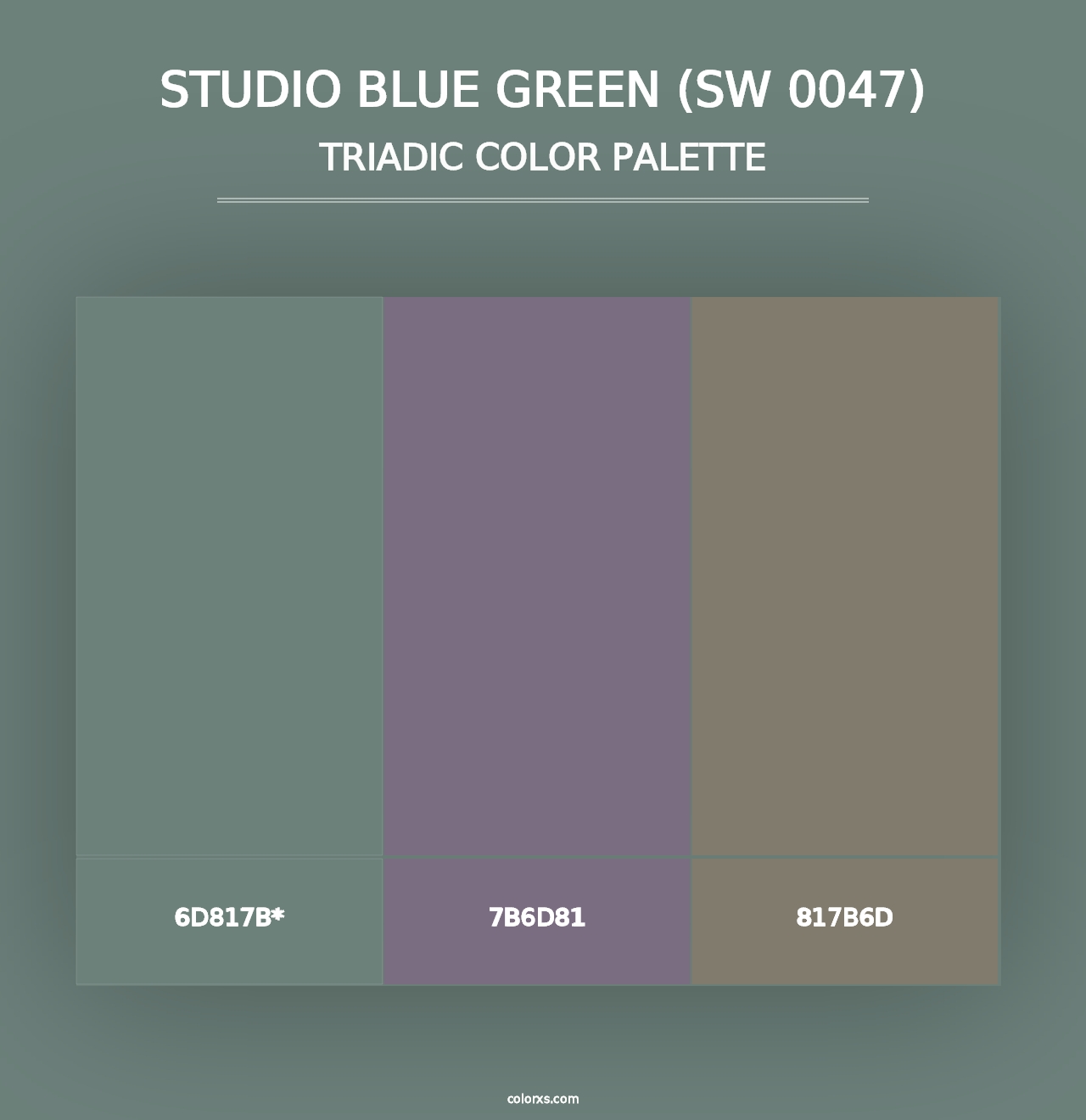 Studio Blue Green (SW 0047) - Triadic Color Palette