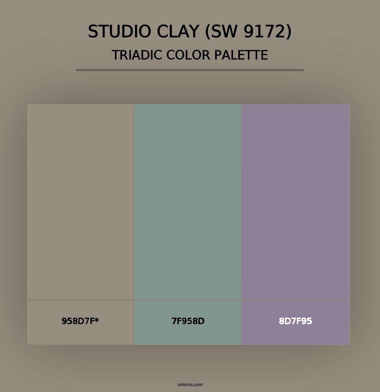 Studio Clay (SW 9172) - Triadic Color Palette