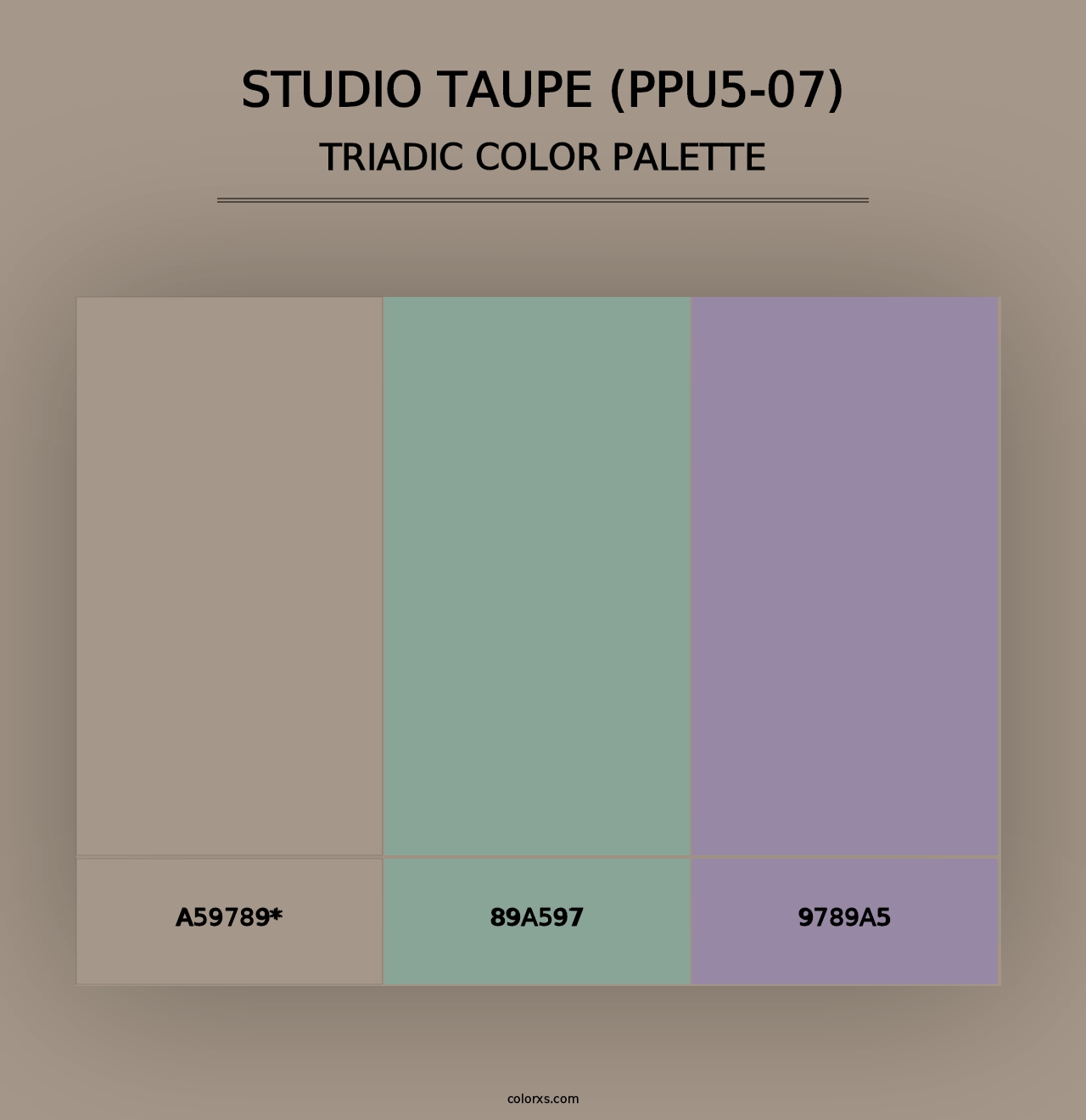 Studio Taupe (PPU5-07) - Triadic Color Palette