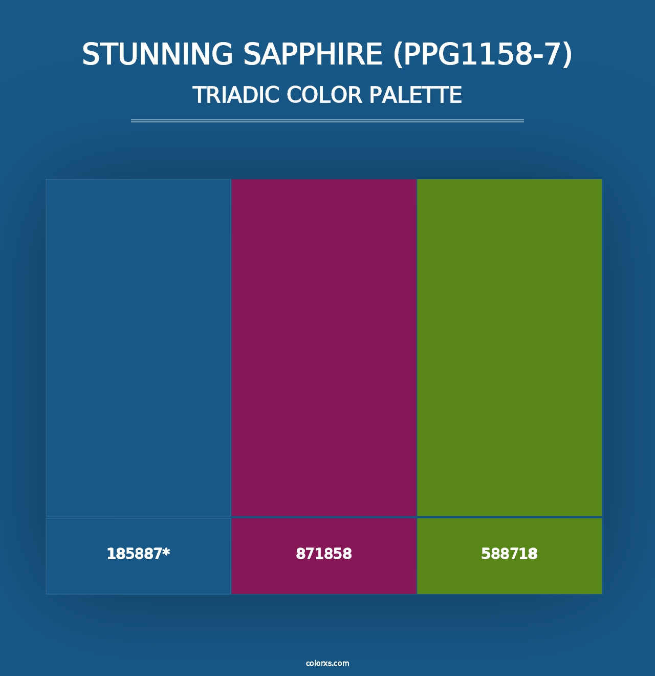 Stunning Sapphire (PPG1158-7) - Triadic Color Palette