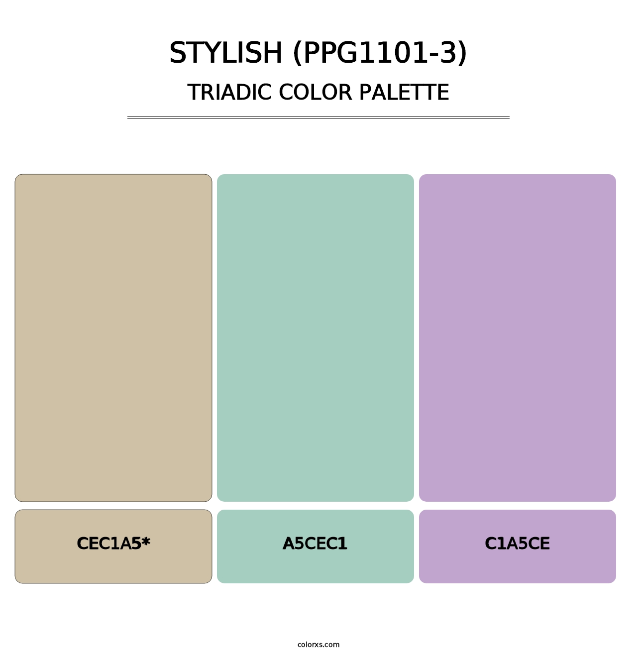 Stylish (PPG1101-3) - Triadic Color Palette