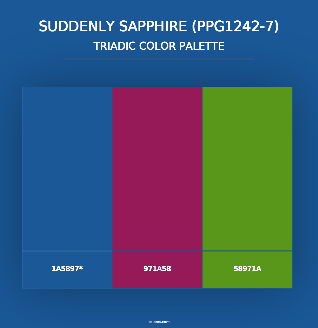 Suddenly Sapphire (PPG1242-7) - Triadic Color Palette