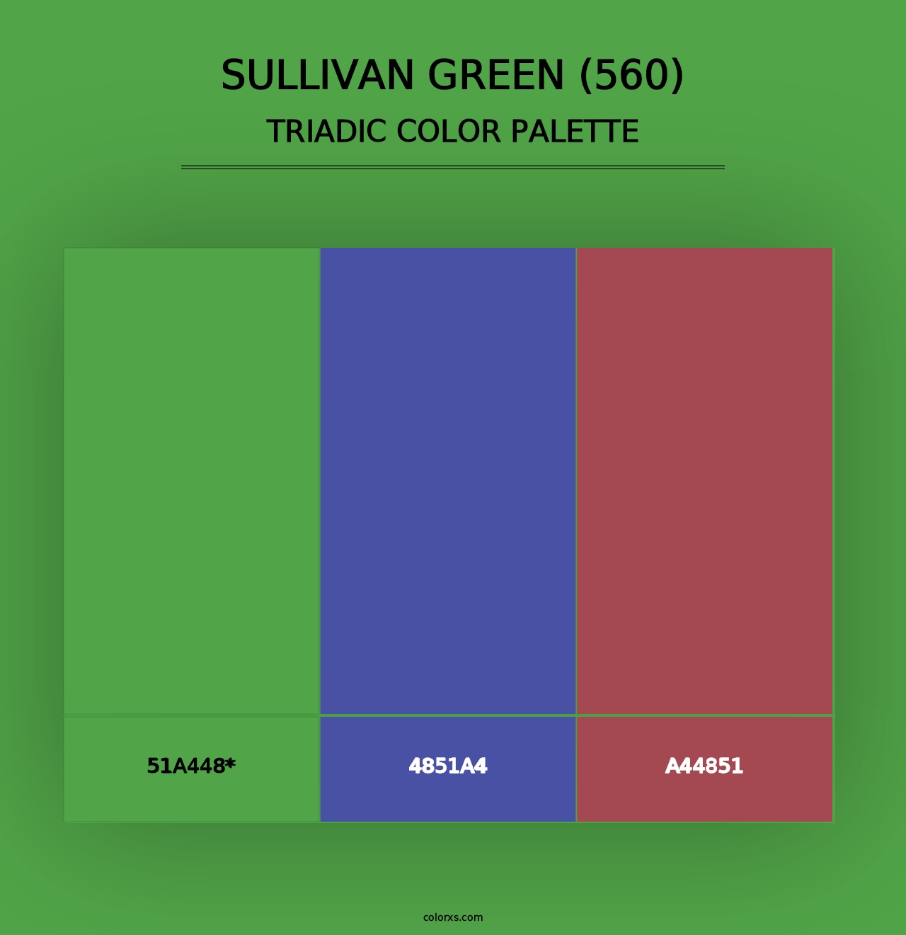 Sullivan Green (560) - Triadic Color Palette