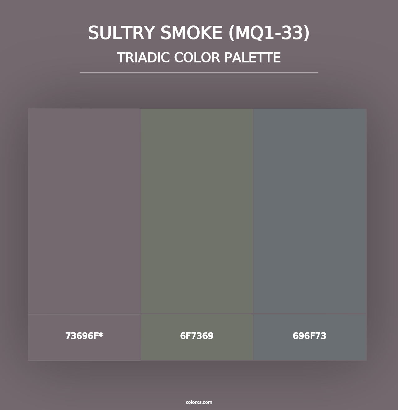 Sultry Smoke (MQ1-33) - Triadic Color Palette