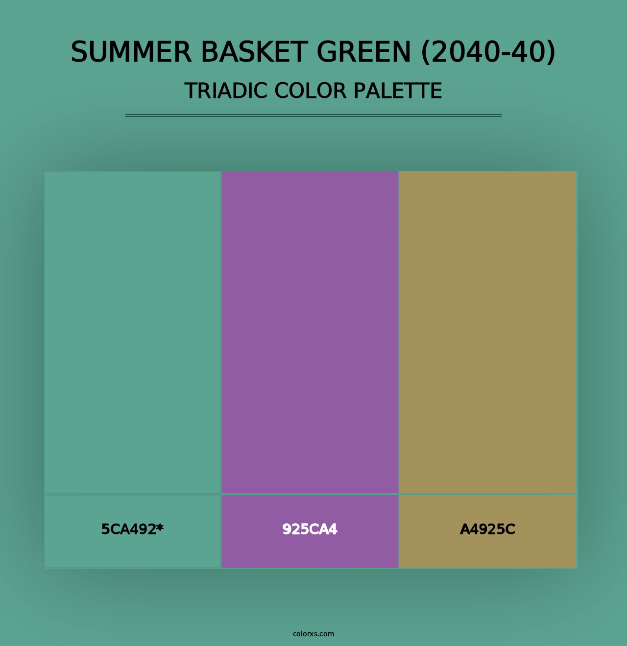 Summer Basket Green (2040-40) - Triadic Color Palette