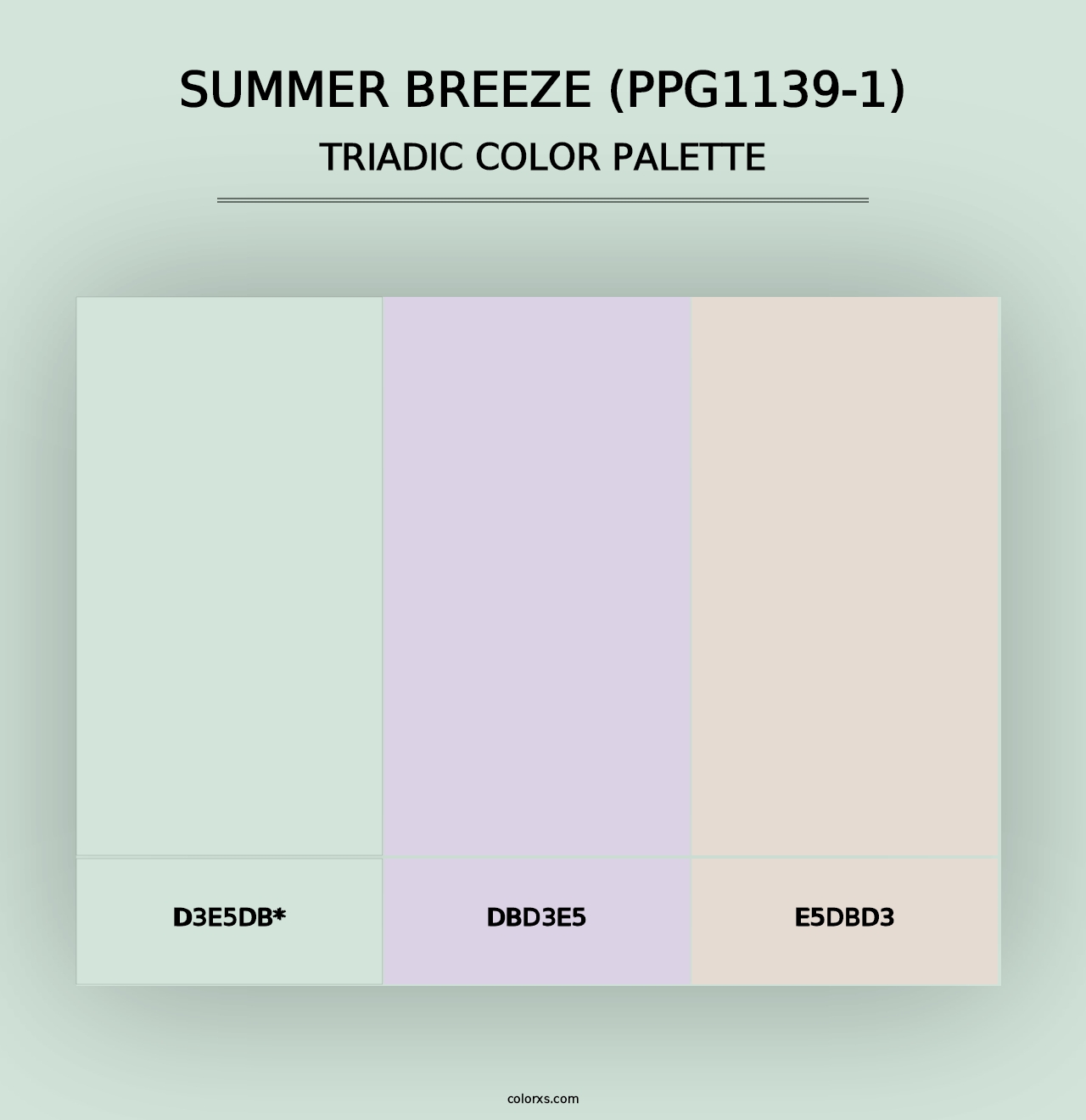 Summer Breeze (PPG1139-1) - Triadic Color Palette