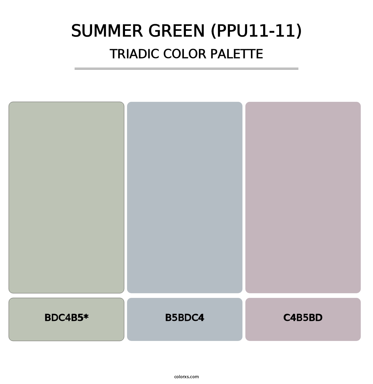 Summer Green (PPU11-11) - Triadic Color Palette