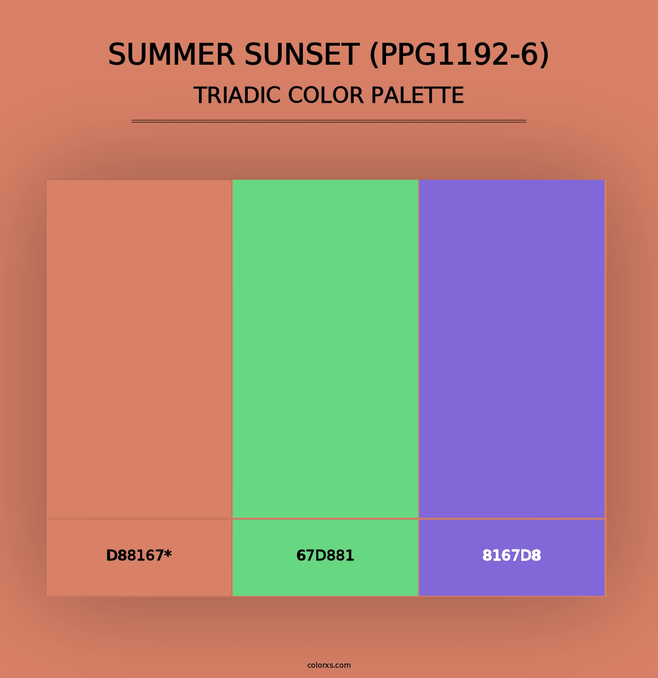 Summer Sunset (PPG1192-6) - Triadic Color Palette