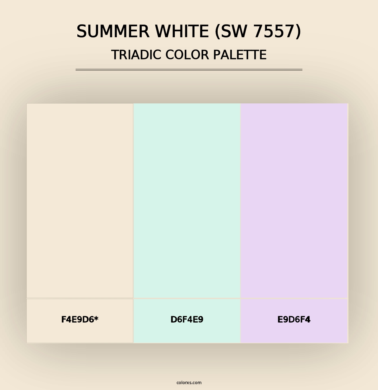 Summer White (SW 7557) - Triadic Color Palette