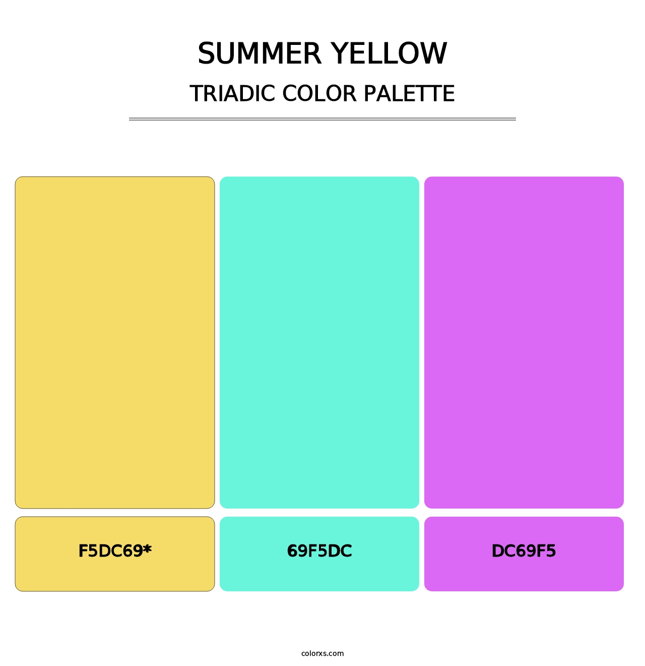 Summer Yellow - Triadic Color Palette