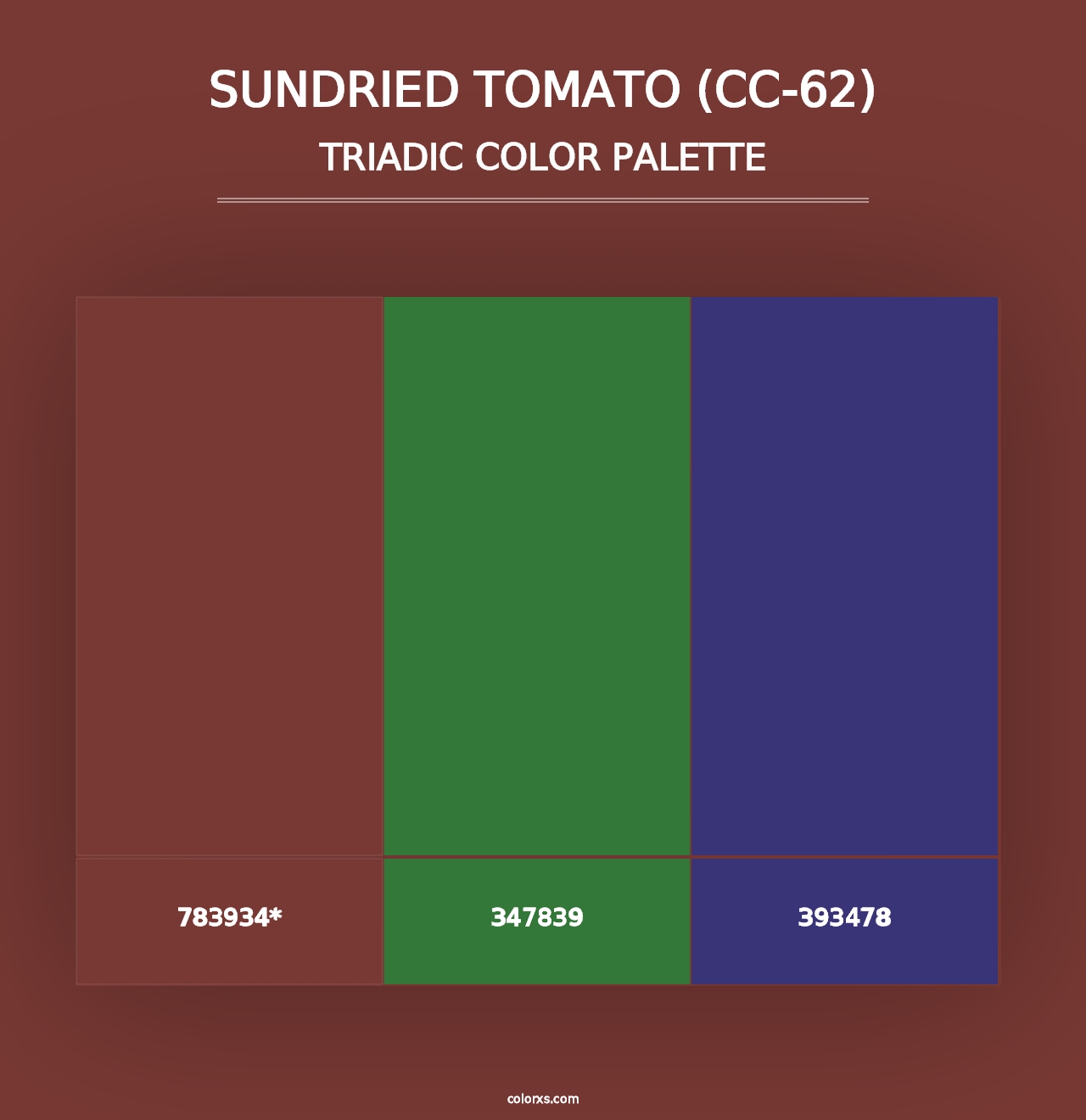 Sundried Tomato (CC-62) - Triadic Color Palette