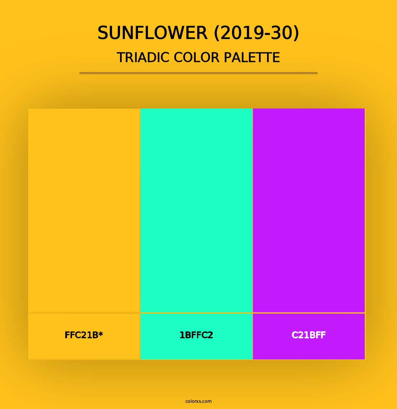 Sunflower (2019-30) - Triadic Color Palette