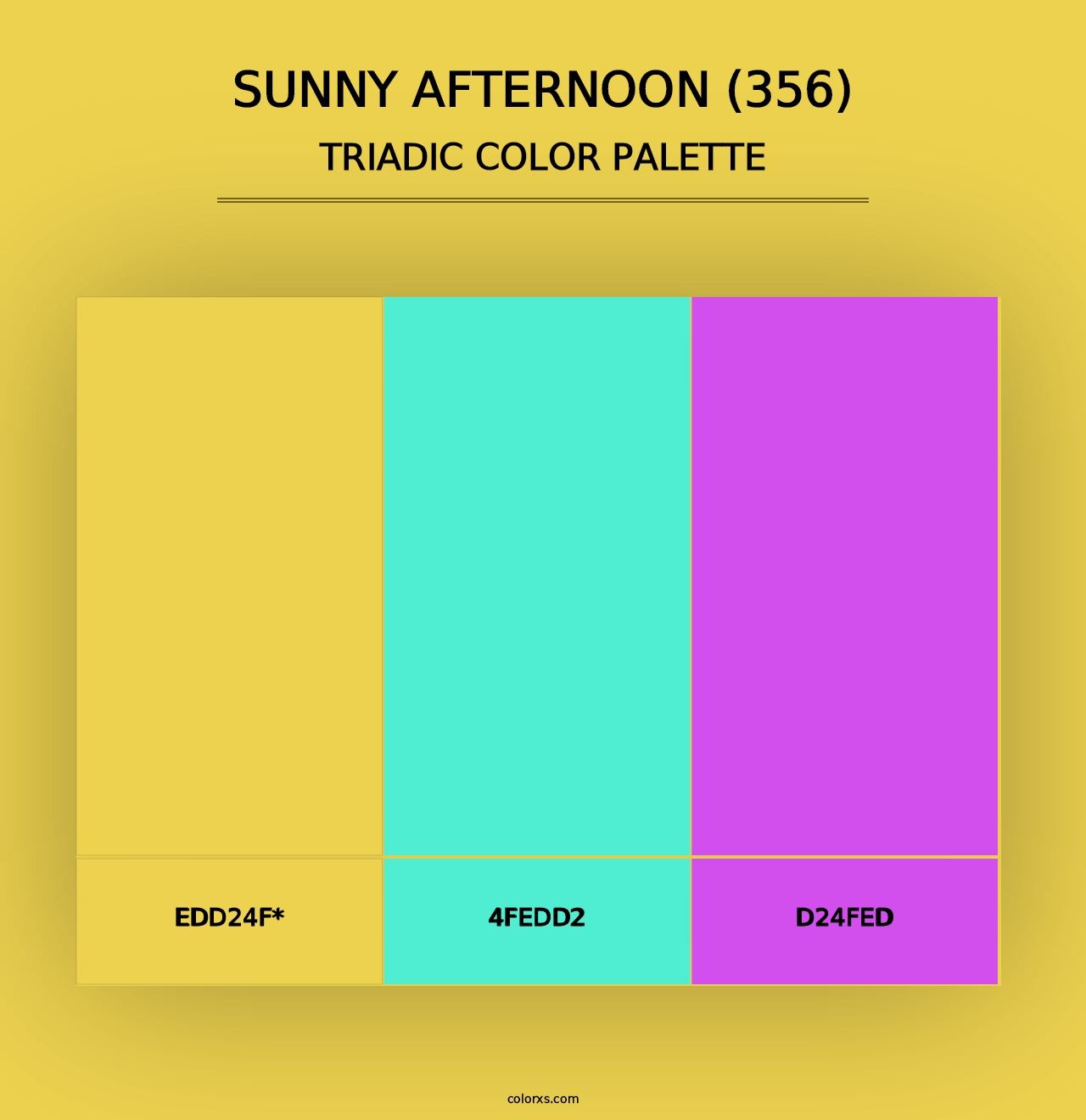 Sunny Afternoon (356) - Triadic Color Palette